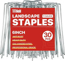 30 Pack Garden Stakes - 6 Inch Landscape Staples with Metal Yard Pins, Lawn Ground Stakes, Tent Stakes, Tarp Stakes for Anchoring Sod, Landscape Fabric, and Irrigation Tubing by GreenHaven Gardens