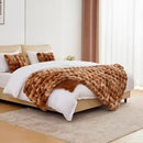 BENVWE Faux Fur Throw Blanket for Couch Bed - Fluffy Soft Thick Bubble Blanket for Living Room Home Decor - Fathers Day Birthday Gifts for Women Men, Tie-dye Caramel, 60" x 80" by CozyNest Decor
