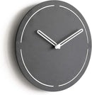Stephanie Imports Modern Minimalist Dark Concrete Gray Silent Wall Clock (Silver) by CozyNest Decor