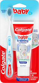 Colgate Baby Toothpaste and Toothbrush Kit, Mild Fruit Flavor, for Ages 3-24 Months by TinyTreasures Baby Boutique