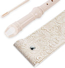 Recorder Instrument for Beginner Adults,8-Hole Soprano Descant Recorder Music Flute with with Cleaning Rod & Leather Case For Home Entertainment(3-Carved White) by TinyTreasures Baby Boutique