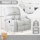 Rocking Recliner Chair, Massage Rocker Recliner Chair with Vibration Massage and Heat, USB and Type-C Ports,360° Swivel Faux Leather Chairs, Living Room, Bedroom, Nursery, RV, Light Grey by TinyTreasures Baby Boutique