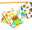 SKYFIELD Wooden Animal Puzzles for 1 2 3 Years Old Boys Girls, Toddler Educational Developmental Toys Gift with 6 Animals Baby Montessori Color Shapes Learning Puzzles by TinyTreasures Baby Boutique