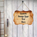 Personalized Wooden Welcome Sign for Front Door - Customized Image/Text Hanging Decor, Farmhouse Style, 11.2 * 8 Inch by CozyNest Decor