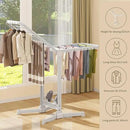 Heavy Duty Clothes Drying Rack Foldable, Aluminum Large Drying Rack Clothing with 2 Height-Adjustable Drying Wings, Laundry Racks for Drying Clothes,Easy to Fold,Indoor Outdoor Use by CozyNest Decor