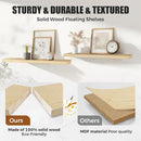 Floating Wall Shelves 4-Pack - Rustic Wood 16-inch Wooden Wall Shelves for Storage and Décor, Multi-Functional and Easy to Install for Living Room, Bedroom, and Kitchen by CozyNest Decor