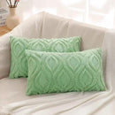 decorUhome Throw Pillow Covers 12x20 Inch Set of 2, Soft Plush Decorative Faux Fur Sage Green Solid Couch Pillow Covers, Accent Farmhouse Neutral Lumbar Euro Pillow Cases for Sofa Bed Living Room by CozyNest Decor