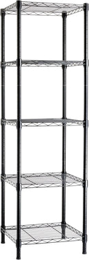 Amazon Basics 5-Shelf Tower Adjustable Storage Shelving Unit, Black, 16 D x 16 W x 54 H in by CozyNest Decor