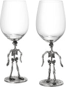 Stemmed Skeleton Wine Glass Set of 2