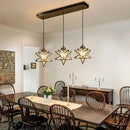 Glass Glam Chandelier 3 Lights Star Pendants Light Fixture for Dining Table Kitchen Island Modern Ceiling Hanging Lights Included LED Warm Light Bulbs Oiled Bronze by CozyNest Decor