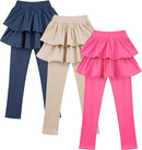 Girls School Uniform Pants Leggings with Skirts Stretch Warm Jegging 4-12 Years by TinyTreasures Baby Boutique