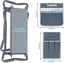 TomCare Garden Kneeler Seat Garden Bench Garden Stools Foldable Stool with Tool Bag Pouch EVA Foam Pad Outdoor Portable Kneeler Christmas Gardening Gifts for Women Men,Large 21.65"x10.62"x18.89",Grey by GreenHaven Gardens