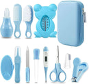 PandaEar Baby Healthcare and Grooming Kit, Baby Safety Set Baby Comb, Brush, Finger Toothbrush, Nail Clippers, Scissors, Nasal Aspirator, Baby Essentials Nursery Care Kit (13-in-1 Blue) by TinyTreasures Baby Boutique