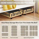 2 Pack Bamboo Under Bed Storage with Wheels, 39”x20”x7.8” Lager Under Bed Storage Containers (Natural) by CozyNest Decor