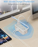 Ultra Thin 5FT Flat Extension Cord, TESSAN Surge Protector Flat Plug Power Strip, 4 Wide Spaced AC Outlets 3 USB A, 900 Joules Protection, Suitable for Home Office Dorm by TinyTreasures Baby Boutique