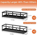Spice Rack Wall Mounted, 4 Pack Pantry Door Organizer & Hanging Storage Baskets Organizer Wall Mount, Large Capacity Metal Spice Shelf for Kitchen Cabinet, Bathroom, Shower, Home Decor by CozyNest Decor