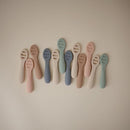 mushie Silicone First Feeding Baby Spoons | 2 Pack (Blush/Shifting Sand) by TinyTreasures Baby Boutique
