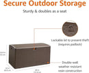 Amazon Basics Outdoor Organization & Storage Deck Box with Lid, 99 Gallon, Brown by CozyNest Decor