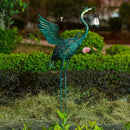 DREAMSOUL 40.5" Heron Garden Statues Large Metal Crane Outdoor Statues Standing Solar Bird Statue for Patio Pool Lawn Decoration by GreenHaven Gardens