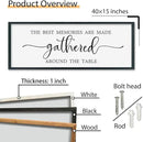 SRSZHIYUE The Best Memories Are Made Gathered Around The Table Sign Wall Decor Art 40"×15" for Kitchen Dining Room Large Wood Framed Wall Hanging (Black) by CozyNest Decor