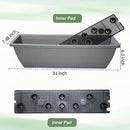 6 Pcs 24 inch Window Box Planter, Large Rectangular Flower Planter Boxes with Shelf Insert Plastic for Indoor and Outdoor Garden, Balcony Home Decor (6, 24 inch) by GreenHaven Gardens