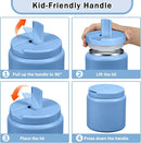 26oz Kids for Hot Food, Insulated Vacuum Food Jar with Buckle Lid, Stainless Steel Wide Mouth Leak Proof Insulated Lunch Container for School Picnic Travel, Sky Blue by TinyTreasures Baby Boutique