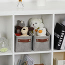 DULLEMELO Soft Cotton Fabric Bathroom Storage Baskets 2 Pack Fabric Shelf Baskets for Gifts Empty Small Storage Organizer for Closet,Toys,Bedroom (Grey) by TinyTreasures Baby Boutique