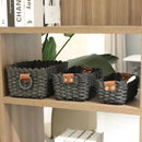 Paper rope Small Storage baskets for Organizing,Cute woven Little basket for Home，Shelves, Bathroom,Decorative basket,Set of 3 (Black) by GreenHaven Gardens