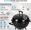 GREEN PARTY 18 inch Kettle Charcoal BBQ Grill with Wheels, Portable Charcoal Grill with Porcelain-Enameled Lid & Ash Catcher for Outdoor Cooking Barbecue Camping Picnics Tailgating by GreenHaven Gardens
