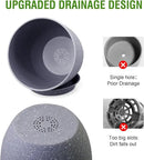 12/10/9 inch Large Plant Pots, 3 Pack Modern Decorative Plastic Planters with Drainage Holes and Saucer for House Garden Plants, Flower Pots for Indoor Outdoor Plants, Speckled Grey by GreenHaven Gardens