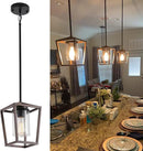 SGLfarmty Farmhouse Bar Pendant Lighting for Kitchen, Single Pendant Island Light with Wooden Finish，Modern Industrial Metal Pendant Light Fixtures，Rustic Ceiling Lantern Hanging Light,1 Pack by CozyNest Decor