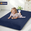 COMAX Kids Bean Bag Chair Turn into Beanbag Bed, Toddler Bean Chair Corduroy for Girl Boy Sleeping, Lazy Children Bean Bags with Filler, Convertible Child Floor Mattress, Dark Blue by TinyTreasures Baby Boutique