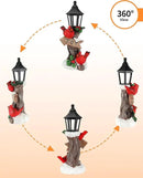 iStatue Lighted Cardinal Christmas Ornaments - 10’’ Resin 2 Red Birds Joy Lamp Post Figurine with Candle Lantern - Unique Xmas Decorations Indoor Decor Gift (Cardinal) by CozyNest Decor
