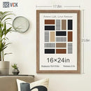 VCK 16x24 Frame 3 Pack - Brown Walnut, Natural Textured Solid Wood Poster Picture Frame, Wall Mounting Hanging by CozyNest Decor
