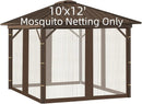 Replacement Gazebo Mosquito Netting 10' x 12',Universal Netting for Canopy Tent,4-Panel with Zipper for Outdoor Patio,Backyard (Mosquito Net Only,Brown) by GreenHaven Gardens