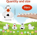 50 Pcs Mini Resin Ducks, Cute Tiny Cow Ducks, Mini Cow Resin Duck Bulk, Fun Cow Print Duck Miniature Duck Figurines, Cow Theme Mini Black White Cow Resin Ducks for Micro Landscape Dollhouse by GreenHaven Gardens