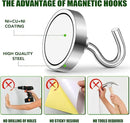 MIKEDE Magnetic Hooks Heavy Duty, 40lbs Earth Magnets with Hooks for Refrigerator, Strong Magnets with Rust Proof Metal Hooks for Cruise Cabins, Classroom, Outdoor - Pack of 20 by CozyNest Decor