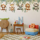 Jungle Animal Wall Decals,Jungle Animals Monkey Elephants, Lions, Zebras, Giraffes Vine Leaves Wall Stickers,Zoo Sticker for Kids Baby Boys Room Nursery Bedroom Playroom Home Decoration. by TinyTreasures Baby Boutique