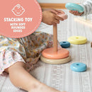 Play Platoon Wooden Rainbow Stacking Toy Ring Stacker, Educational Interactive Learning Toys, Create Stacks of Circles for Kids, Babies, Toddlers and Children by TinyTreasures Baby Boutique