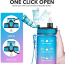 Enerbone Water Bottle, Leakproof BPA & Toxic Free, Motivational Water Bottle with Times to Drink and Straw, Fitness Sports Water Bottle with Strap for Office, Gym, Outdoor Sports by CozyNest Decor