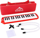 EastRock 37 Key Melodica Instrument Air Piano Keyboard Soprano style Pianica with Mouthpiece Tube Sets and Carrying Bag Black by TinyTreasures Baby Boutique