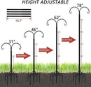 Bird Feeder Pole, Double Shepherds Hooks for Outdoor, 5 Base Prongs Adjustable Stand for Hanging Heavy Duty Feeders, Plant Baskets, Garden Plant Hanger Stands (78Inch, 2 Pack) by GreenHaven Gardens