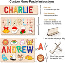 Personalized Name Puzzle for Kids, Personalized Baby Gifts Name Puzzles for Toddlers 1-3 with Pegs Engraved Text Greetings on Back, 1st Birthday Christmas Easter Gifts for Boys&Girls, Montessor Toys by TinyTreasures Baby Boutique