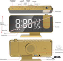 Projection Digital Alarm Clock for Bedrooms, Alarm Clock Radio on Ceiling, USB Charger Port, Temperature & Humidity Display, 7.3” Large Mirror LED Display,12/24H,Snooze,Dual Loud Clock- 4 Dimmer by TinyTreasures Baby Boutique