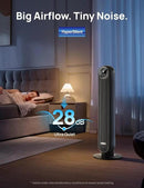 Dreo Tower Fan for Bedroom, 25ft/s Velocity Quiet Floor Fan, 90° Oscillating Fans for Indoors with 4 Speeds, 4 Modes, 8H Timer, Standing Fans, Bladeless Fan, Black, Nomad One (DR-HTF007) by CozyNest Decor