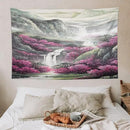 Japanese Tapestry, Red Plum Blossom Mountain Tapestry, Asian Japanese Wall Tapestry, Nature Landscape Tapestries for Bedroom Living Room Decor 60"x40" by CozyNest Decor