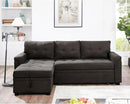 Naomi Home L-Shaped Reversible Sectional Sofa with Pull-Out Sleeper Bed and Storage Chaise, Espresso Velvet by CozyNest Decor