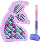WERNNSAI Mermaid Piñata - Mermaid Party Supplies Piñata Bundle with Blindfold and Bat for Girls Kids Ocean Theme Birthday Party Game Carnival Activity Decorations (16.7" x 12.2" x 3.1") by TinyTreasures Baby Boutique
