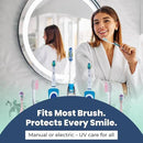UV Toothbrush Sanitizer Holder & Cleaner with LED Clock Display & Hot Air Drying – Wall-Mounted UV Tooth Brush Holder for Bathroom Decor, Travel Use, Rechargeable Portable Design, Fits All Brushes by CozyNest Decor