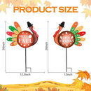 2 PCS Happy Fall Yard Signs Metal Thanksgiving Decorative Garden Stakes with Led Light Turkey Give Thanks Yard Stakes Fall Harvest Lawn Garden Lawn Pathway Decor by CozyNest Decor